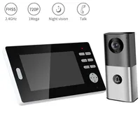 7Inch Monitor Door Phone 2.4Ghz Wireless Night Vision Hd Unlock Video Intercom System Ring Doorbell Camera