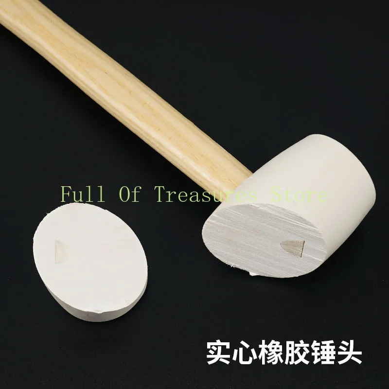 Mature rubber hammer, wooden handle, rubber hammer, ceramic tile decoration, floor tiles, white rubber hammer