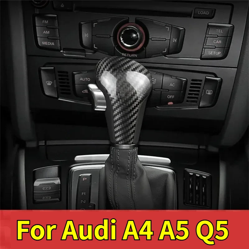 

For Audi A4 A5 Q5 Rear Dry Carbon Fiber 08-2010 Interior Decoration Gear Shift Knob Cover Trim Sticker Modification Accessories