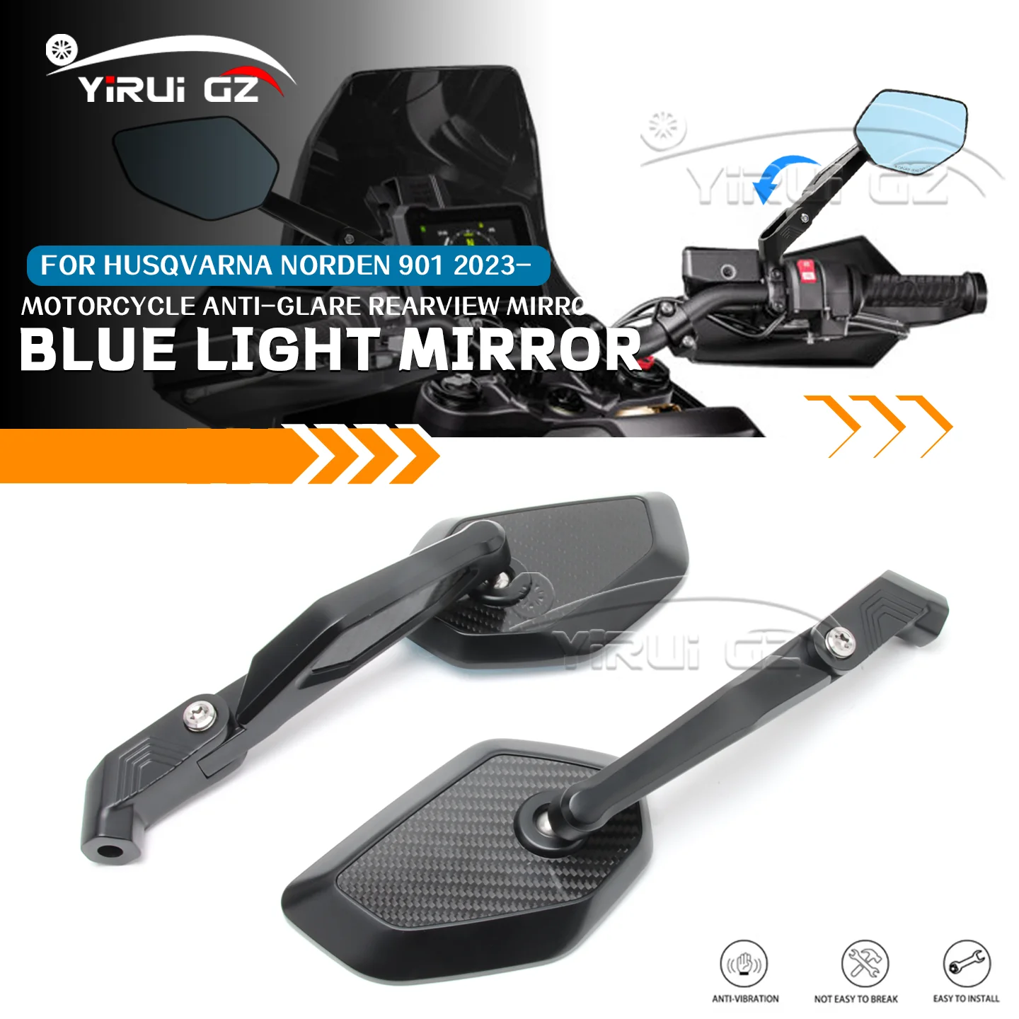 motorcycle-rearview-mirror-blue-light-anti-glare-mirror-for-husqvarna-norden-901-2023-rearview-side-mirror-foldable-mirror-rod