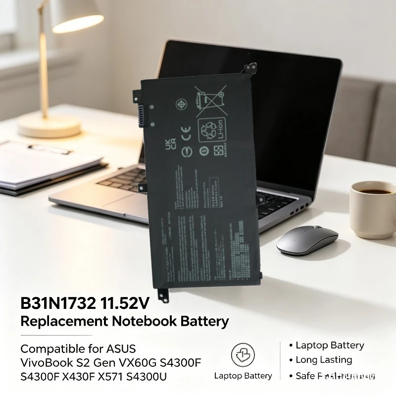 B31N1732 11.52V 42Wh Replacement Li-ion Battery Compatible with ASUS VivoBook S2 Gen VX60G S4300F X430F X571 S4300U Laptop