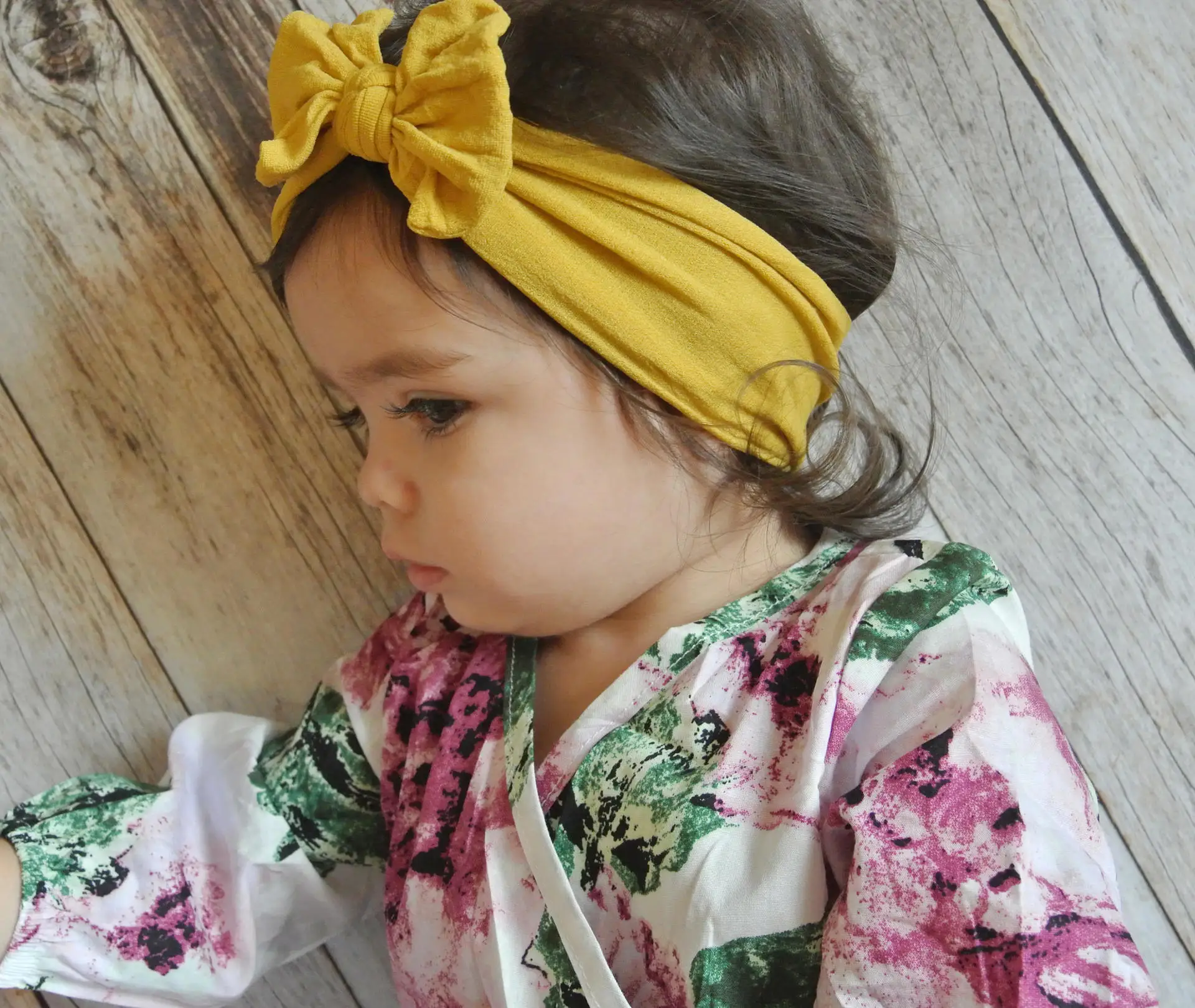 One Size Newborn Bow Headwrap Baby Girl Headband Nylon Bow Knot Baby Hair Band Infant Hair Elastic Turban Kids Hair Accessories