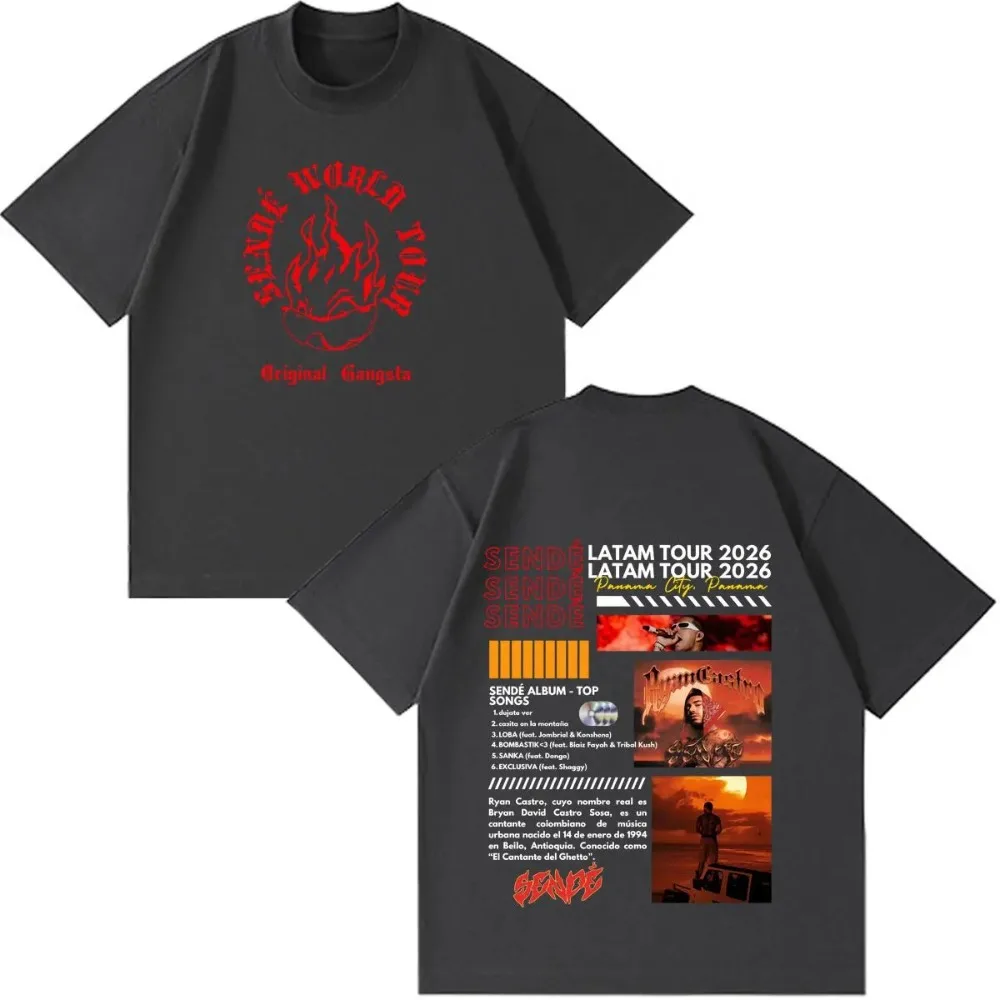 Flame Vintage Tour List Collage Print Men T-Shirt Loose Crew Neck Daily Streetwear Casual Basic Short Sleeve Tee