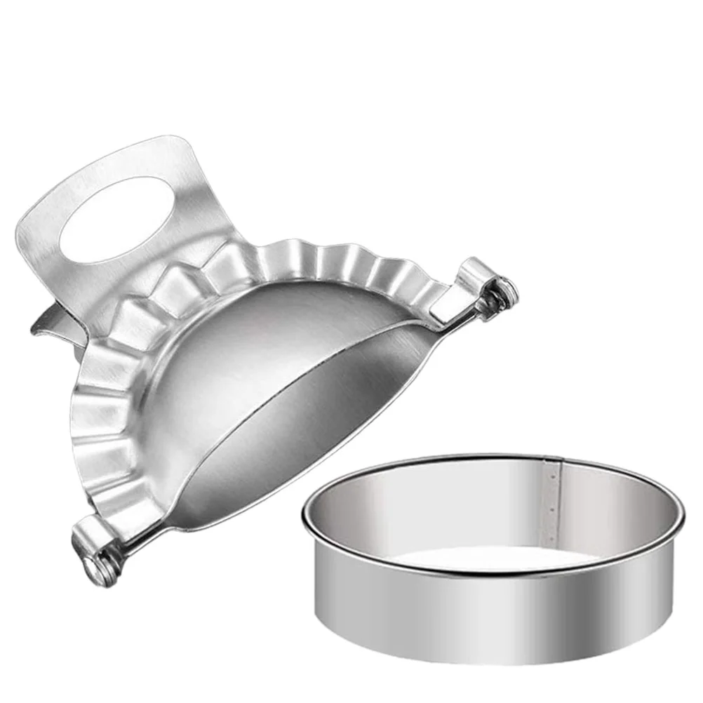 

2pcs Dumpling Skin Mold Set Stainless Steel Wrapping Tools Kitchen Gadgets Maker Press Ravioli Empanada Pie
