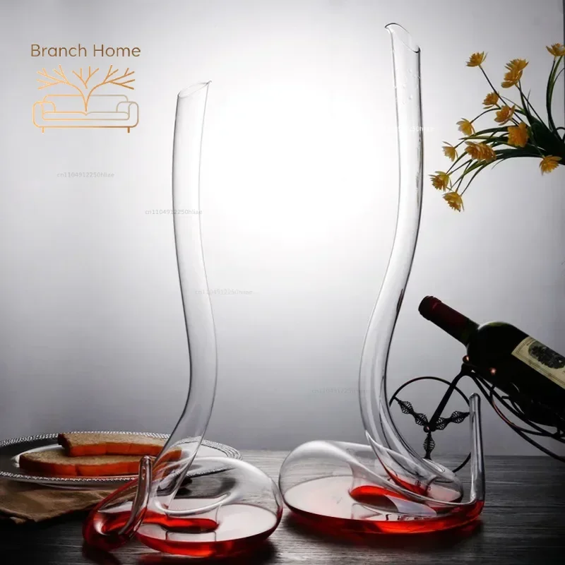 Snake-Shaped Transparent Glass Decanter, Creative Wine Pot, Flagon, Hotel, Bar, Home, Kitchen, Decoration Supplies, 1.1 L, 2L