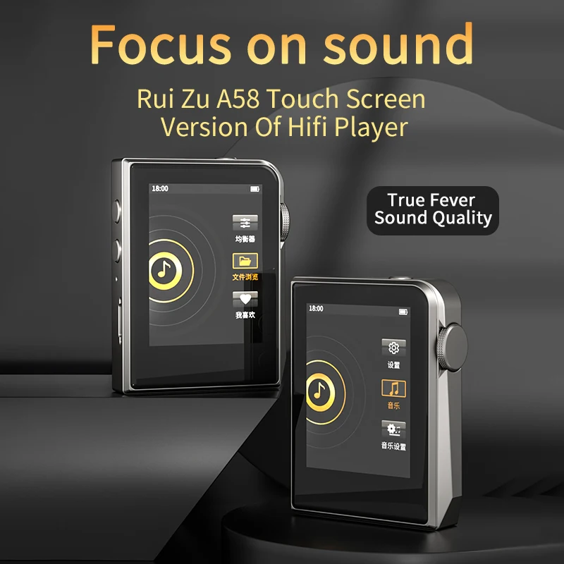 2023 NEW A58 HiFi Music Bluetooth MP3 Player High Quality Hi-Res Digital Audio DSD256 Lossless  Metal Walkman With EQ Equalizer