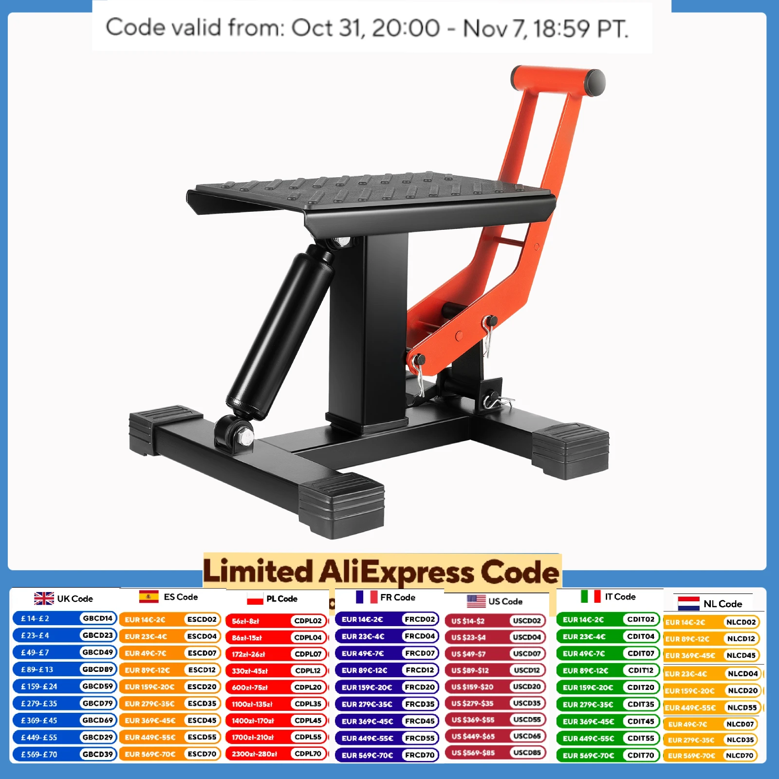 Universal Motorcycle Lift Stand Hydraulic Parking Stool Maintenance Repair Stool Lift Parking Rack