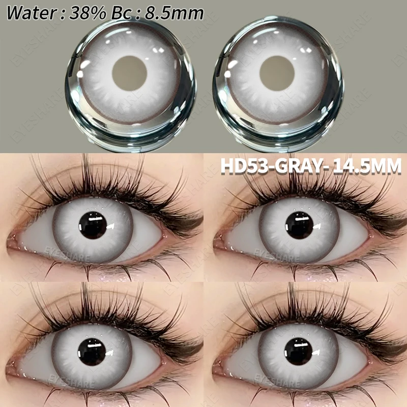 EYESHARE 2 stks Cosplay Gekleurde Contactlenzen Crazy White Contactlenzen Anime Zwarte Ooglenzen Halloween Beauty Make-up Lens