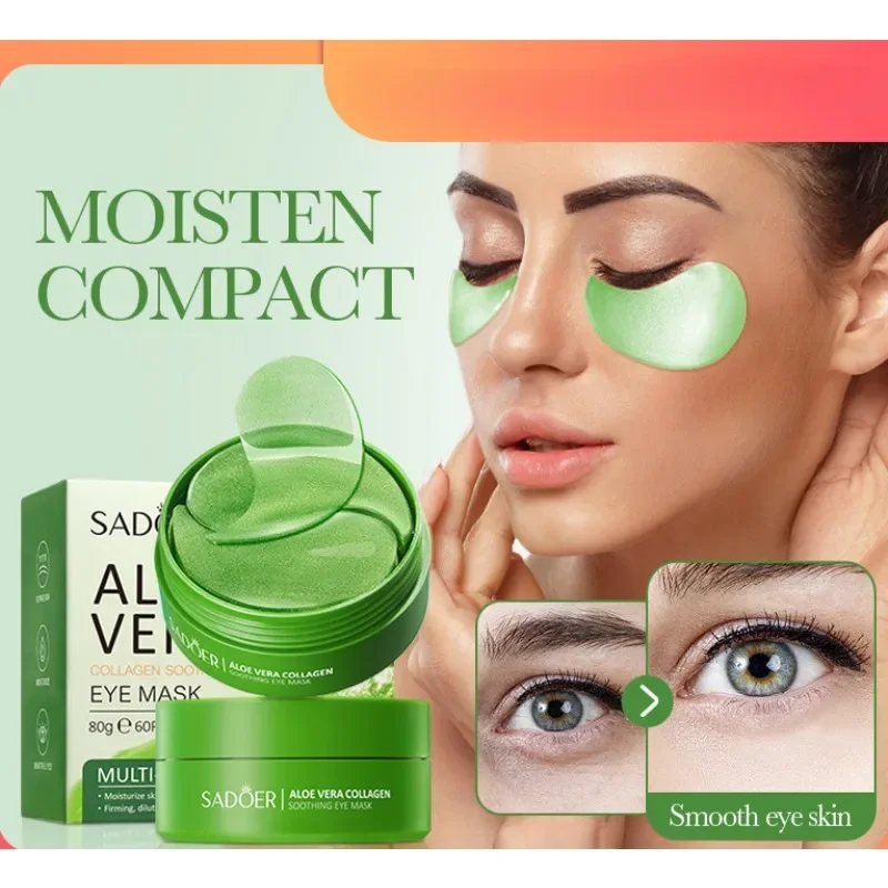 Mejor precio Máscara de ojos calmante de colágeno de Aloe Vera SADOER para ojeras y arrugas