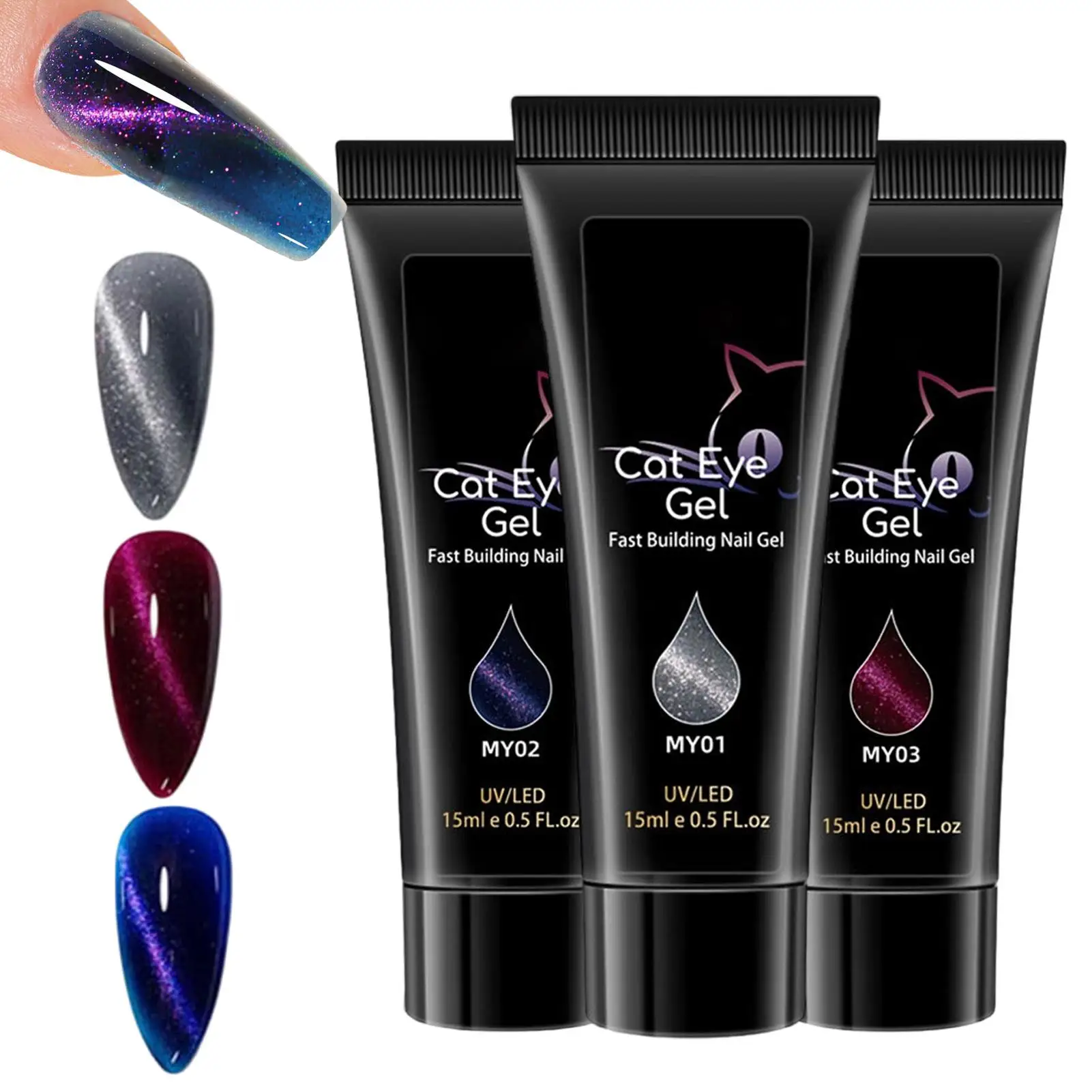 

Nail Gel Building Gel For Nails 3 Colors Glitter Strengthening Art Design Women Professionals Salon Extension Manicure Polish