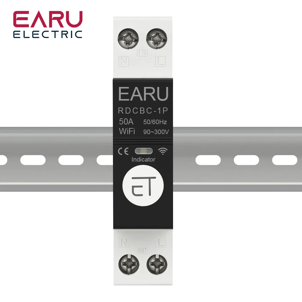 1P+N Din Rail WiFi Circuit Breaker Smart Timer Switch Relay Remote Control By eWeLink APP With Smart Home Alexa Google Home