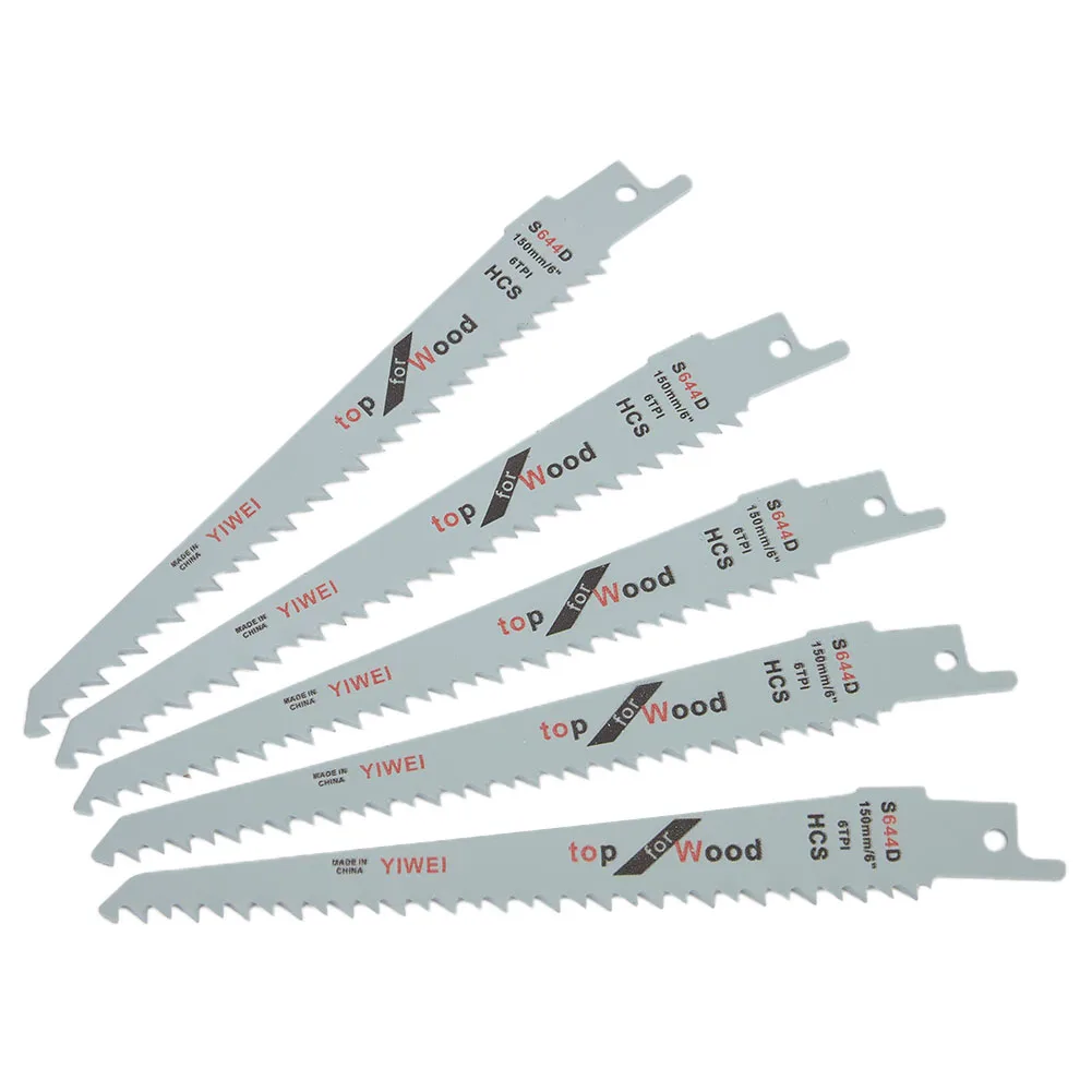 5x 6inch Reciprocating Saw Blade S644D Flexible For Plastic& Wood Cutting Hand Tools Power Tools Accessories