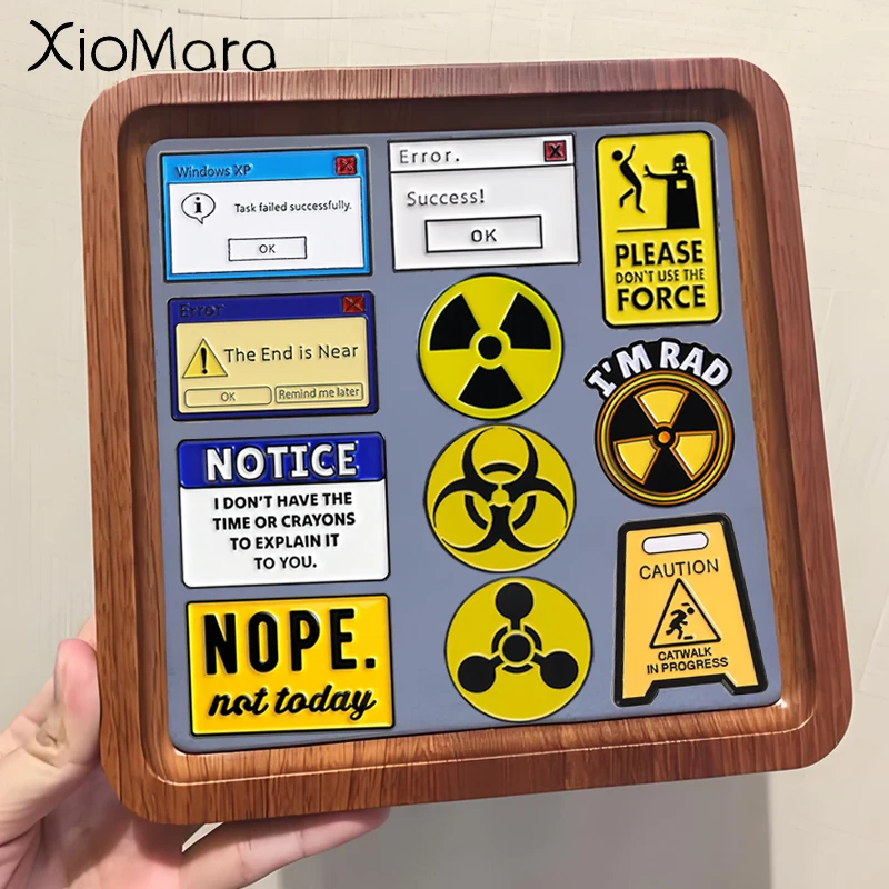 

Radioactive Nuclear Radiation Symbol Enamel Pin Hazard Warning Sign Computer Erro Message Brooch Lapel Badge Jewelry Gifts