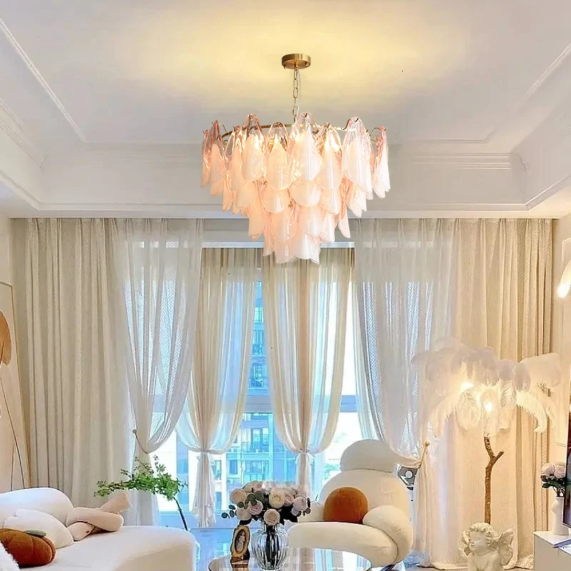Modern Cloud Glass Chandelier Round Glass Hanging Chandeliers For Dining Living Room Bedroom Kitchen
