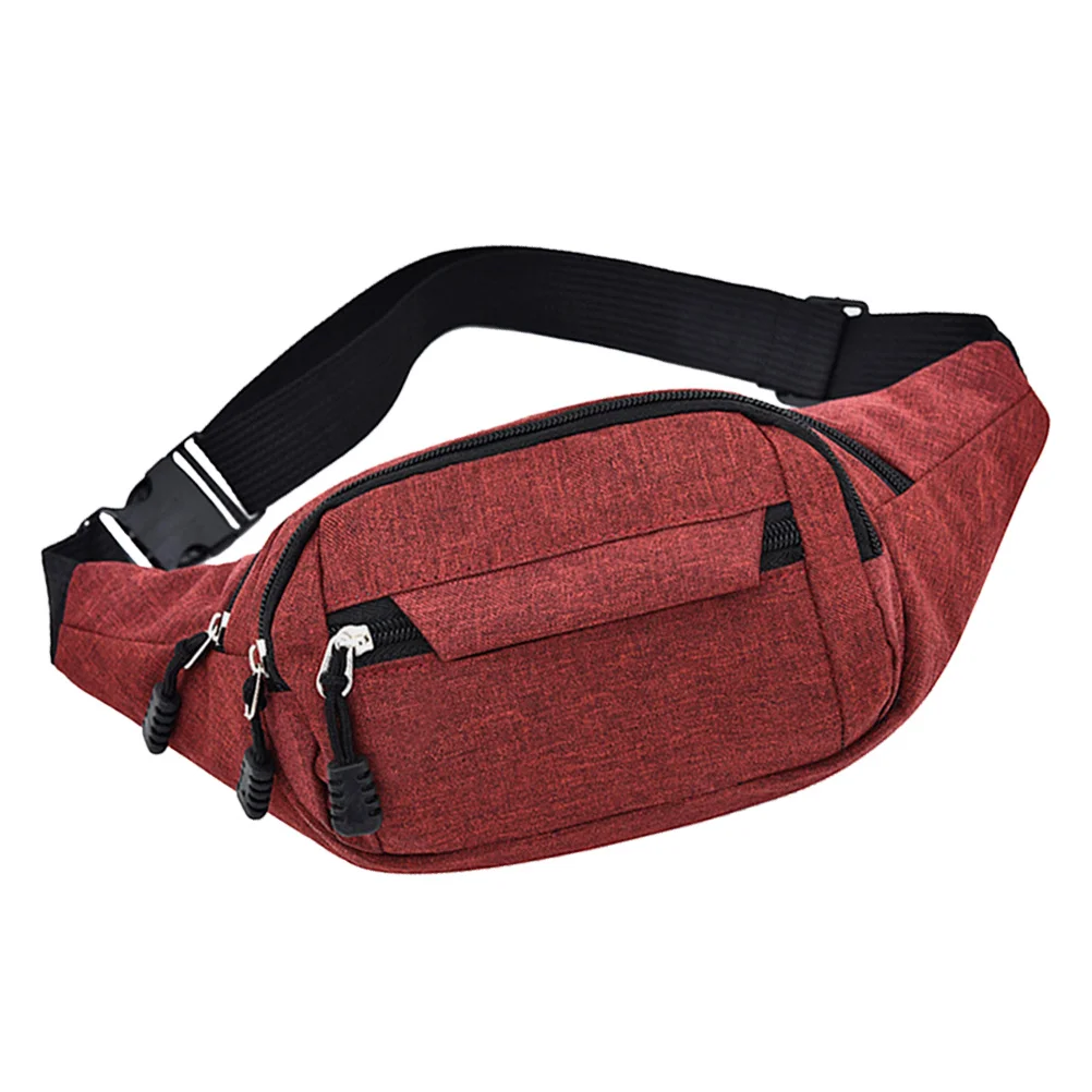 Ceinture de course réglable Durable, sac de taille de sport rouge, porte-clé de téléphone de grande capacité pour hommes, sac de taille de voyage en plein air pour hommes