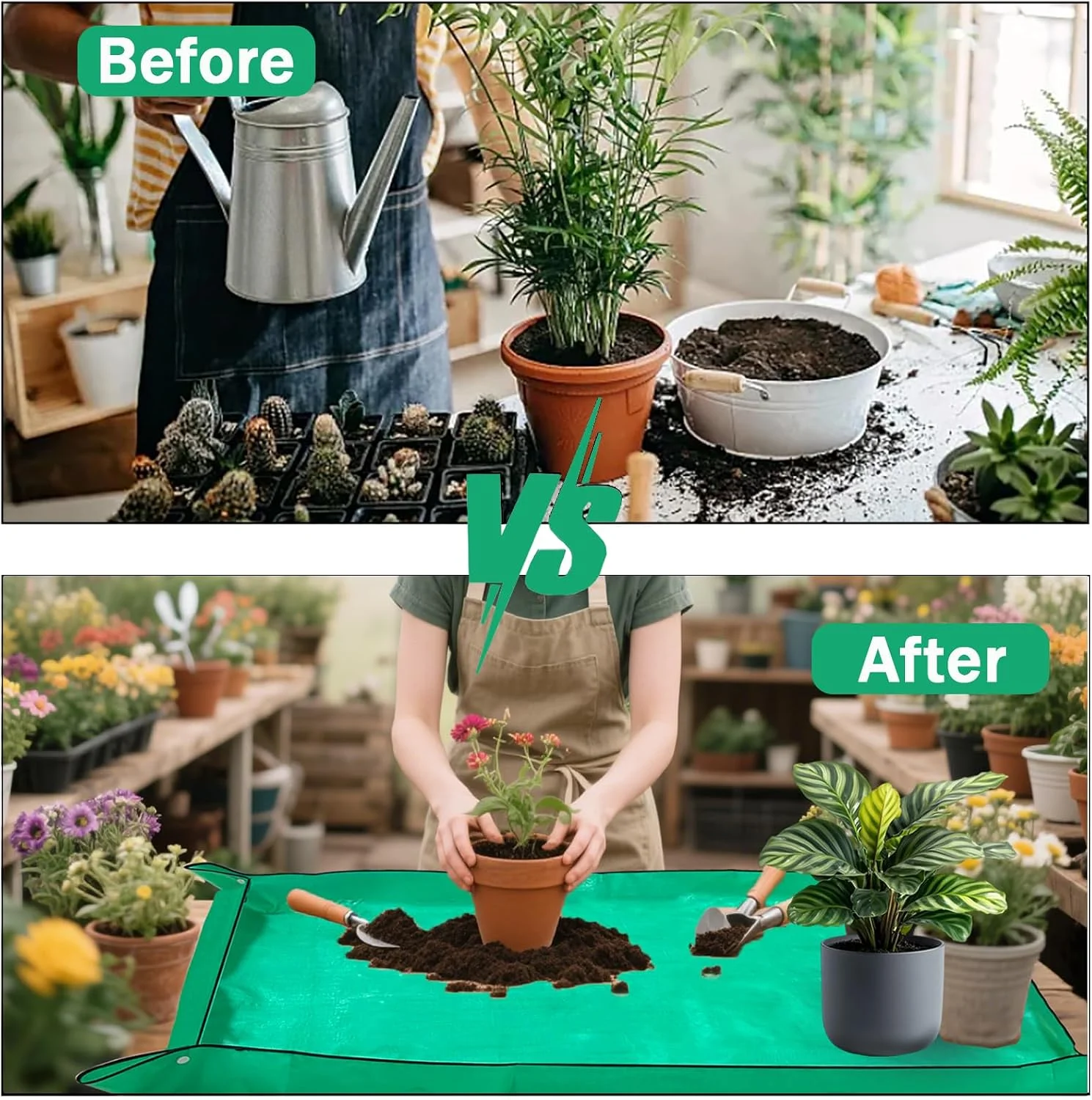 1PCS Flower Pots Planting Mat Waterproof Transplanting Mats Foldable PE Plant Repotting Mat Gardening Planting Mat 100cm