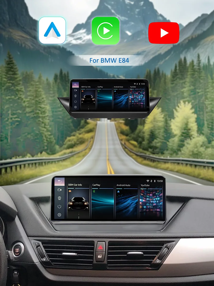 BONROAD 10,25'' Kabelloses CarPlay Android Auto Car Airplay Autolink Mirroring Linux Radio Monitor mit YouTube für BMW X1 E84 Auto-Stereoanlage GPS-Navigation Multimedia-Display Touchscreen