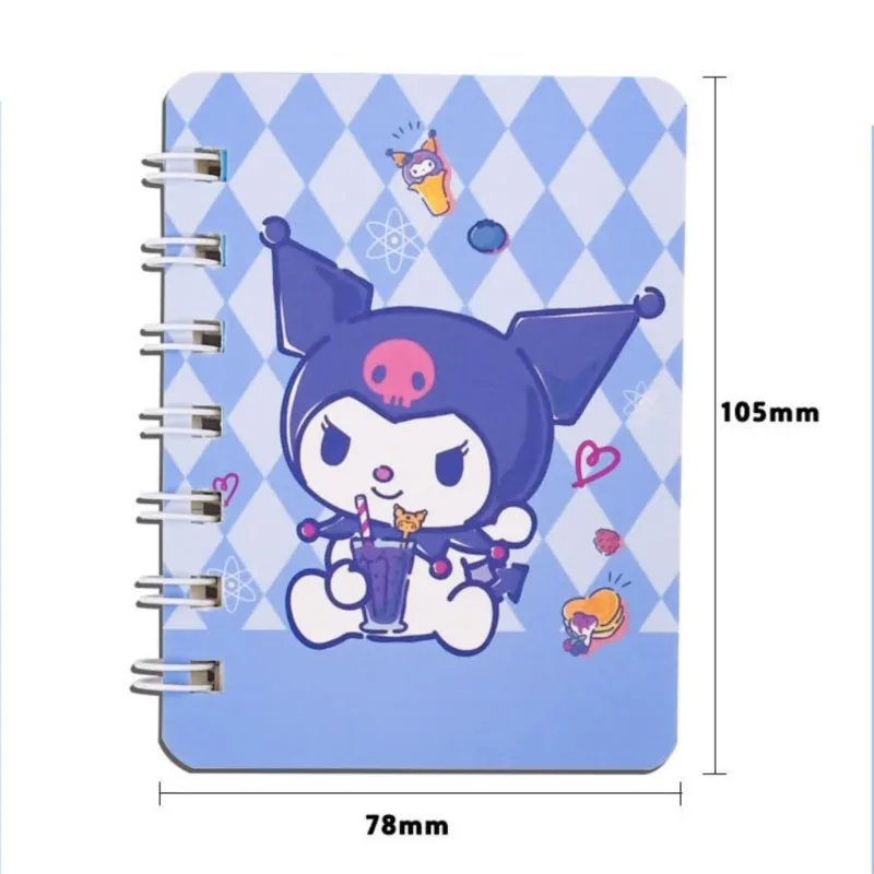 MINISO Kawaii Sanrio Notebook Kuromi Melody Cinnamoroll Portable A7 Coil Account Book Pocket Notepad Cartoon student Stationery