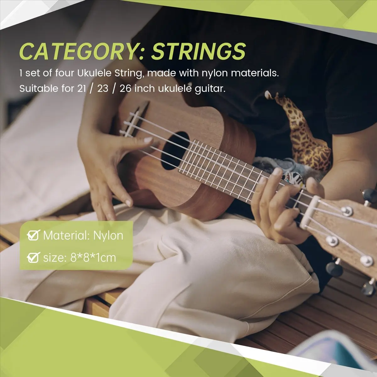 L79A 4pcs/set White Nylon Ukulele Strings Replacement Part for 21 inch 23 inch 26 inch Stringed Instrument