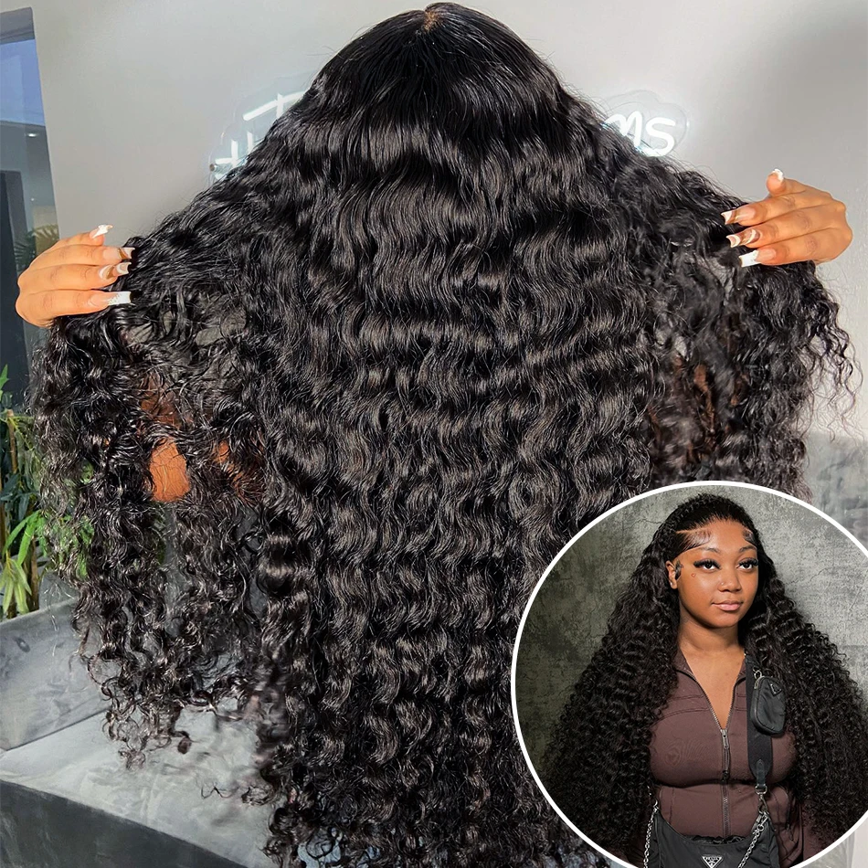 30 40 42Inch Deep Wave 250% 13x6 Lace Front Human Hair Wigs Brazilian Loose Curly 13x4 Lace Fronrtal Glueless Wig For Women