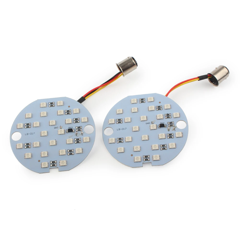 2Pcs LED High Intensity and Highlight Turn Signal Lights Daytime Running Panel Light for Harley-Davidson BAY15d Socket Base Plug