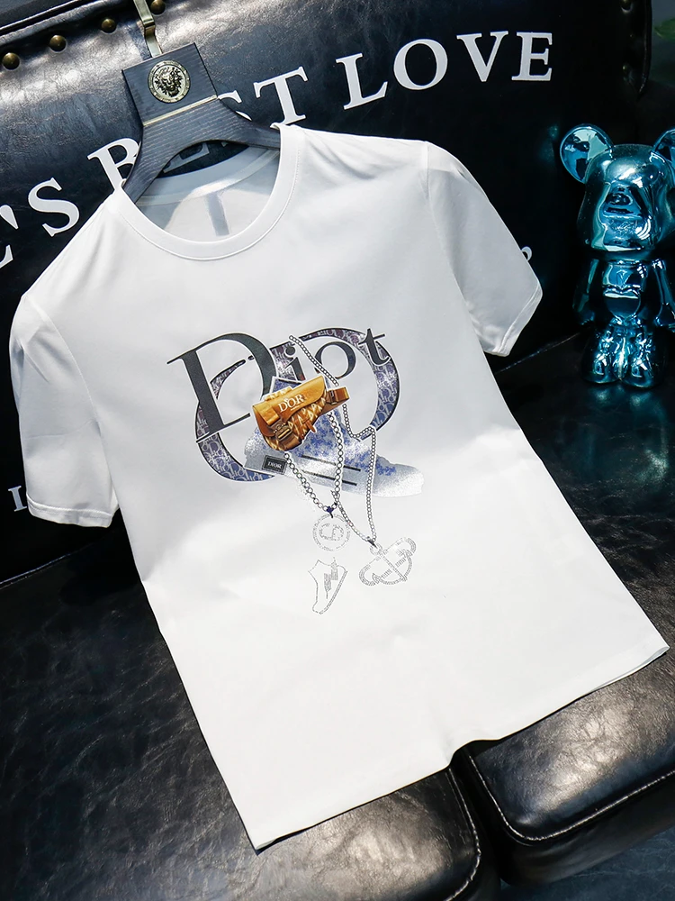 

2025 Fashion Trendy Brand Printed Men's and Women's Round Neck Short-sleeved T-shirt Men's Summer New Trendy Brand