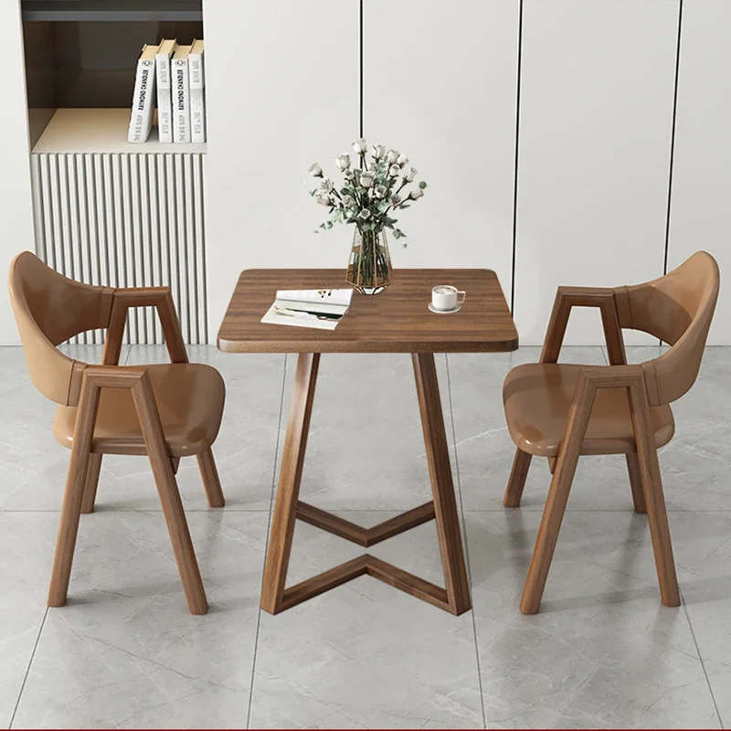 Balcony tea table and chair combination tea drinking small square table one table and two chairs homestay office small apartment