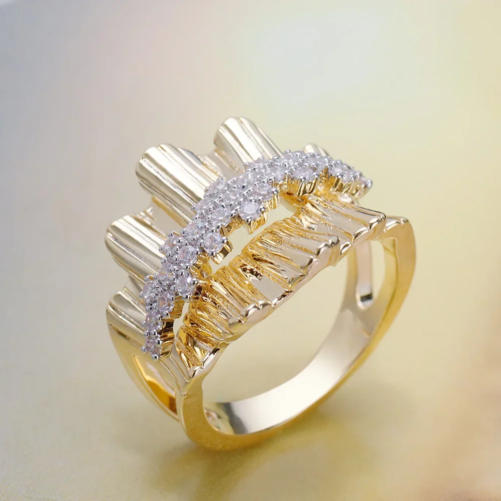 

JEWEL Romantic and Shiny for Women Simple Geometric Round Natural Stone Finger Ring High Quality Cubic Zirconia Women Jewelry