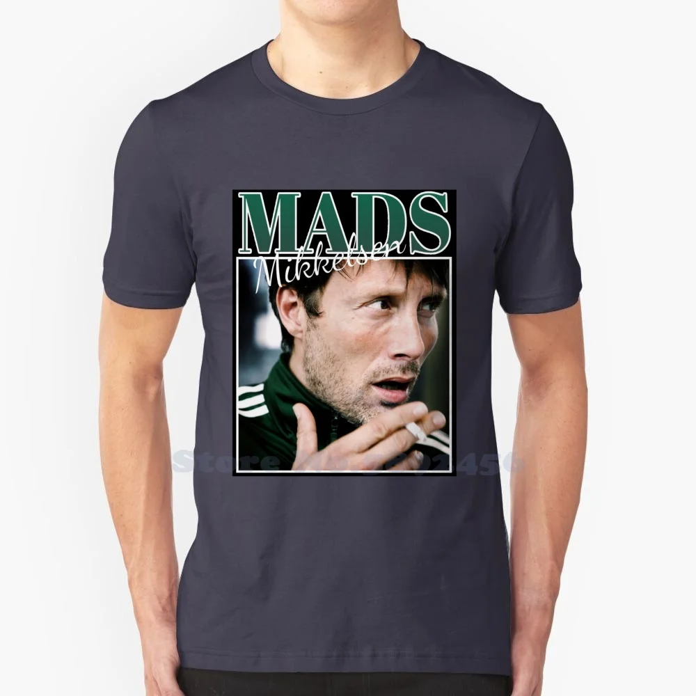 90'S Vintage Mads 100% Pure Cotton T-Shirt Hannibal Lecter Celebrity Polar Mads Mikkelsen Actor Film Danish Denmark Hannigram