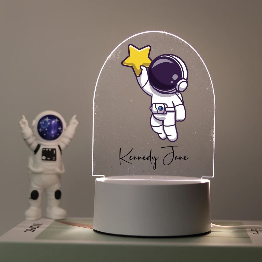 Personalized Custom Cosmonaut Beauty  3D Led Night Lamp Usb Birthday Party Decor 3D Led Night Light Color Changing