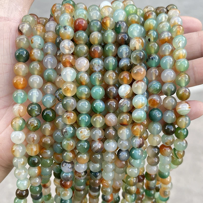 Wholesale Natural Stone Dyed Color Peacock Agate Beads Round Loose Spacer For Jewelry Making Diy Necklace Bracelet Accessory