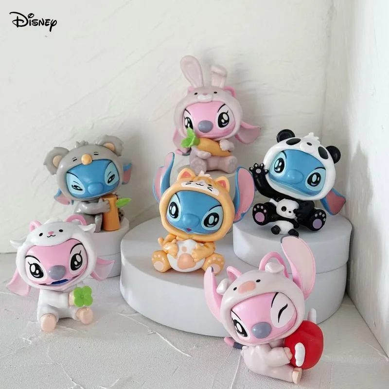 

2025 Disney Lilo Stitch Animal Party Series, креативная фигурка из ПВХ, украшение для рабочего стола, украшение для куклы, модная игрушка, подарок для девочки