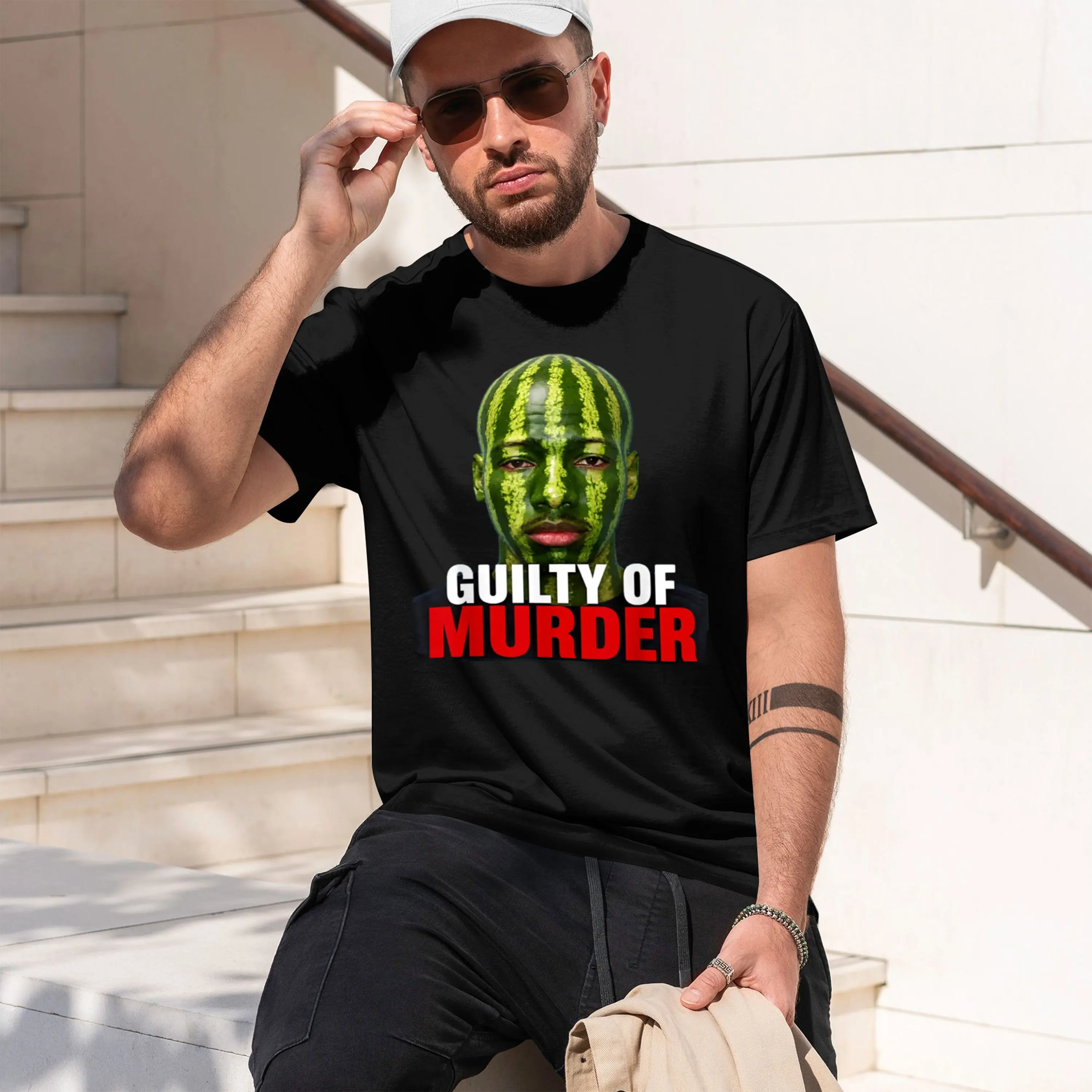 Shirt Watermelon Felon Guilty Of T-Shirt Summer Short-Sved Breathable Sweat-Wking Versatile Trendy T-Shirt 2026 New Model Short-