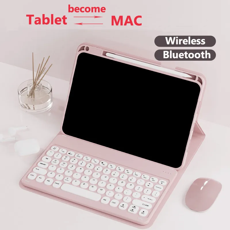 For IPad Mini 7 Mini 2024 Air 11 2024 Pro 11 Air 5 4 3 2 1 9.7 7 8 9th 10.2 9th 8th 7th 10th 10.9 Keyboard Case with Pencil Slot