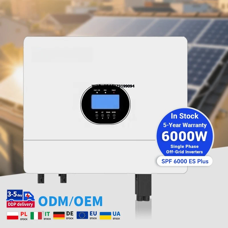 

6000W Hybrid Solar Inverter SPF 6000 ES Plus 6kw Single Phase Off-Grid Solar Inverter with Wifi Remote Monitoring