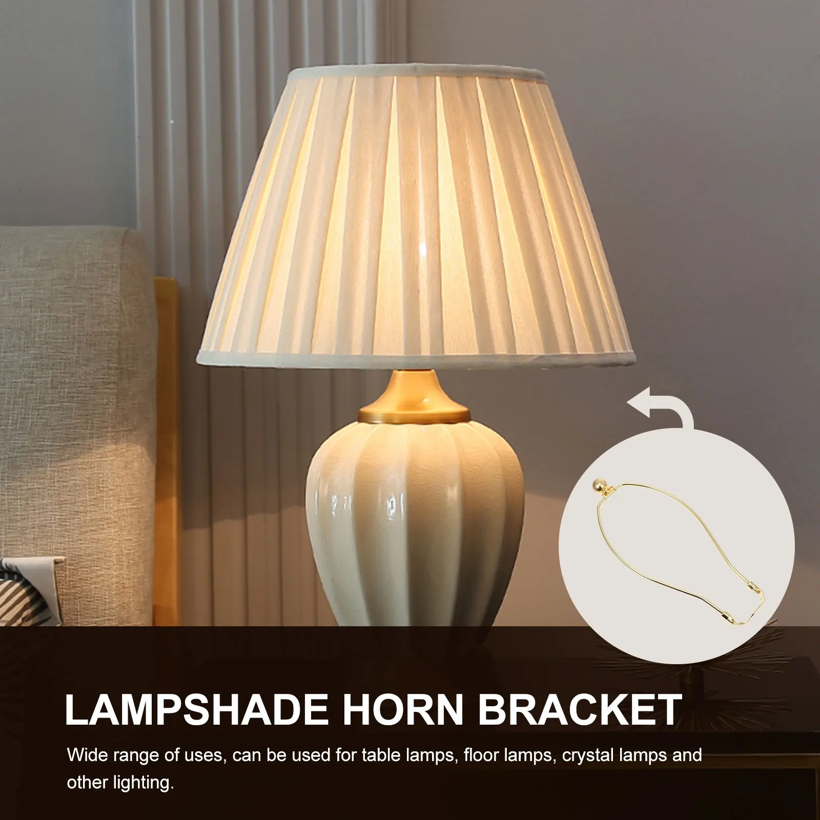 

2 pcs Lampshade Horn Brackets Lamp Shade Holder For Table Floor Crystal Lamps Durable Electroplated Rustproof Lighting