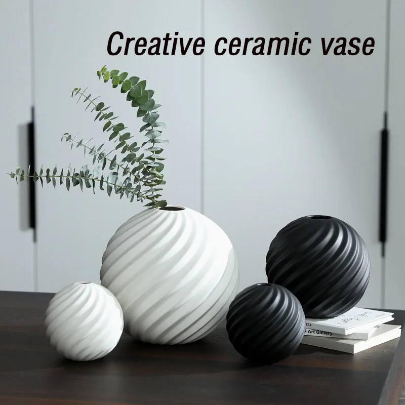 Simple Style Ceramic Vase Wabi-Sabi Bedroom Entrance Living Room Decorated with Flower Vases Holiday Decoration Gift Wholesale