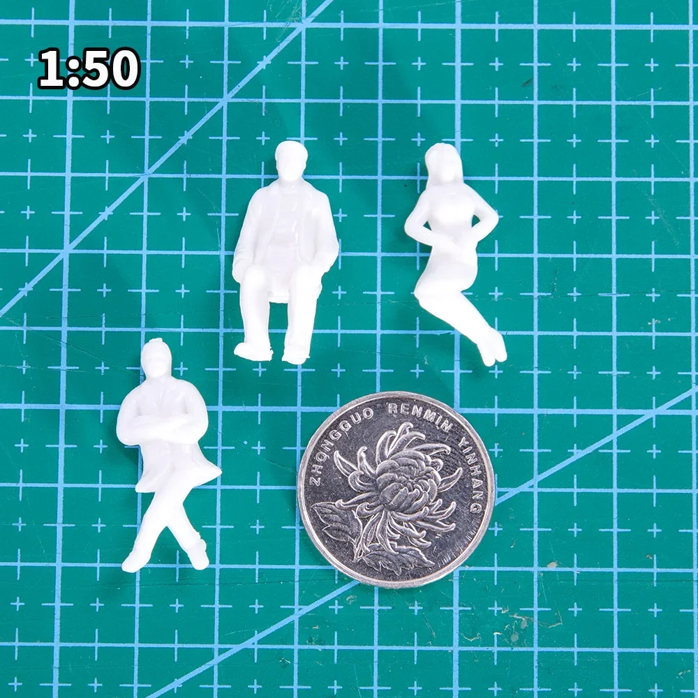 20 sztuk miniaturowe figurki Model niepomalowane osoby siedzące ABS plastikowe zabawki dla majsterkowiczów układ pociągu kolejowego/materiały Sandtable/Diorama