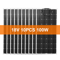 Dokio 18V 10pcs 100W Flexible Solar Panel Monocrystalline Solar Panel For Car/Home Waterproof Charge 12V 1000W Solar Panel