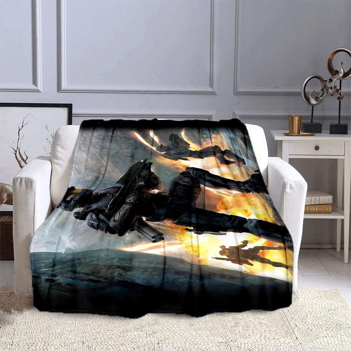 Halo Shoot Game Sergeant Blanket Children's High Quality Flannel  Soft and Comfortable Home Travel Blankets