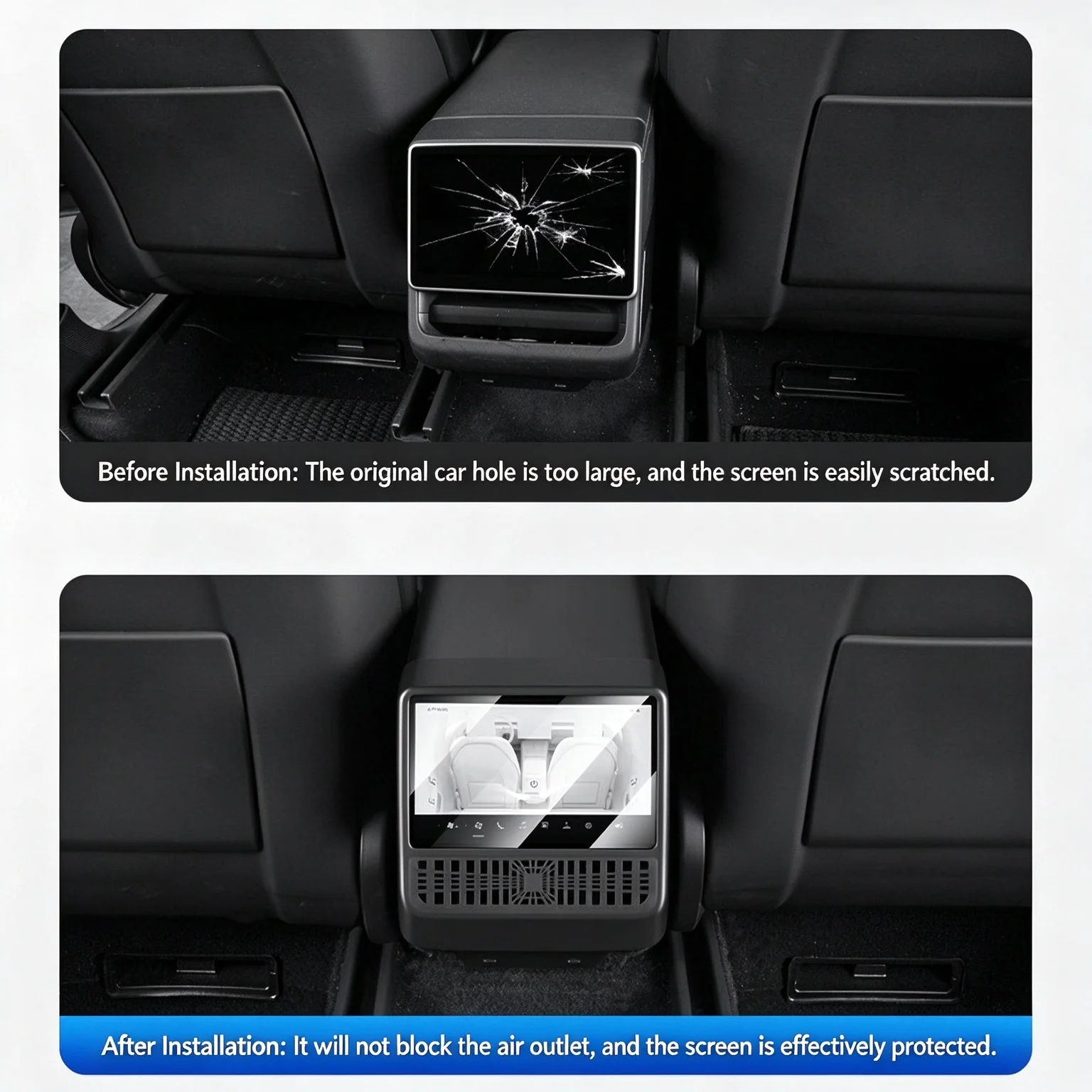 For Tesla Model Y Juniper/YL Launch/3 Highland Rear Air Vent Protective Cover Screen Tempered Film Integrated Interior Accessory