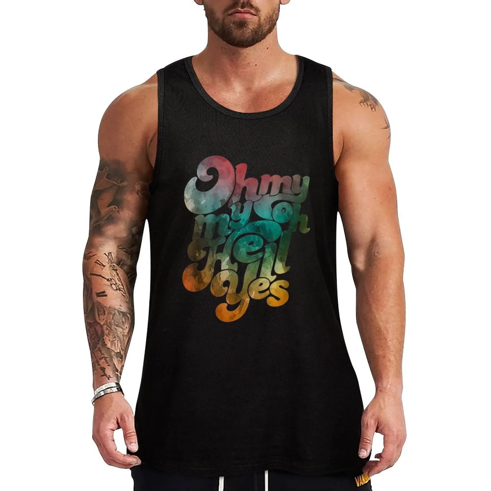 

Oh, My My, Oh Hell Yes Classic Rock Song Tank Top Vests Bodybuilding shirt Men gym sportswear gym t shirt men