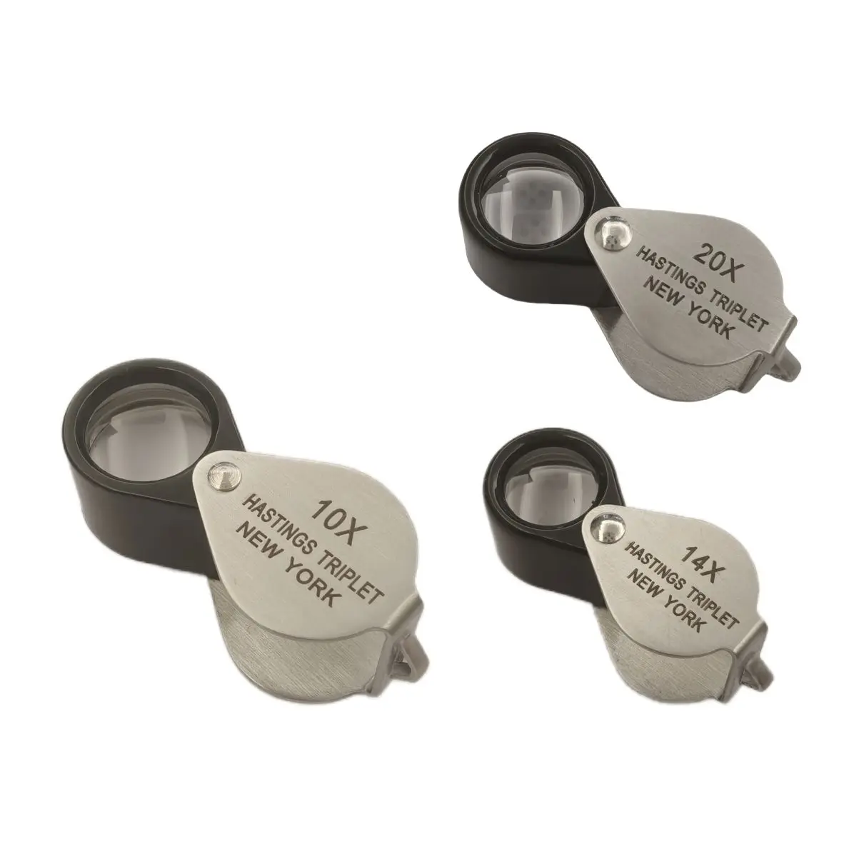 

Portable Jewelry Triple Loupe 10X 14X 20X Mini Diamond Magnifying Glass Gemstone Magnifier Gemological Identification Tools