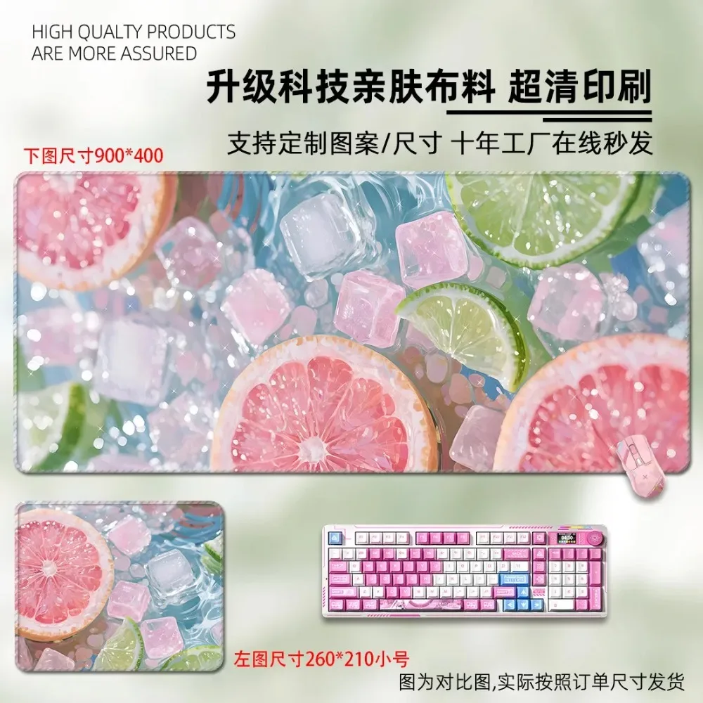 

Летний охлаждающий коврик для мыши Summer Ice Fruit Large Rubber Mouse Pad - XXL, толстый, удлиненный, гладкая игровая поверхность для клавиатуры и ноутбука