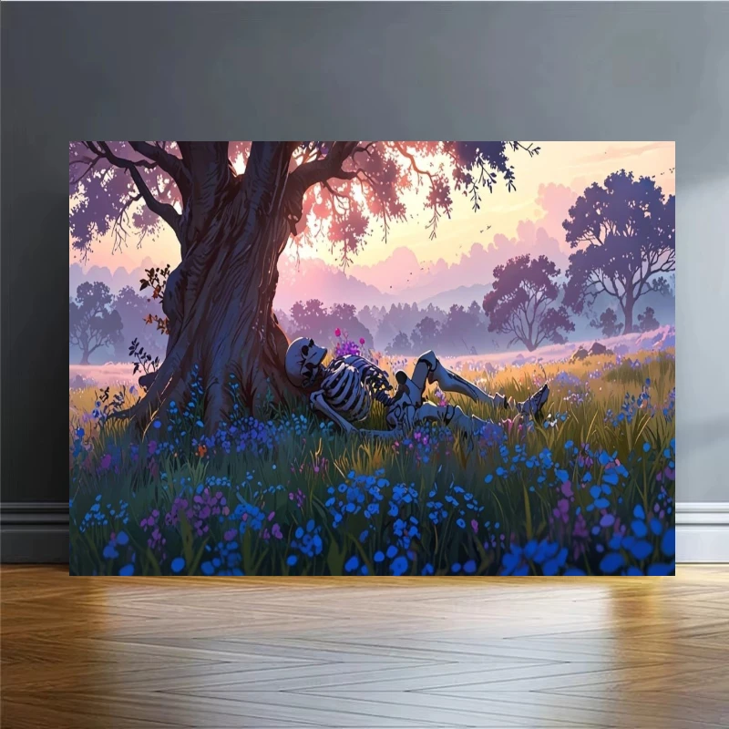 Peaceful Skeleton Resting Jigsaw Puzzles 500/1000/1200/2000 PCS Wall Decor for Living Room Bedroom Perfect Gift