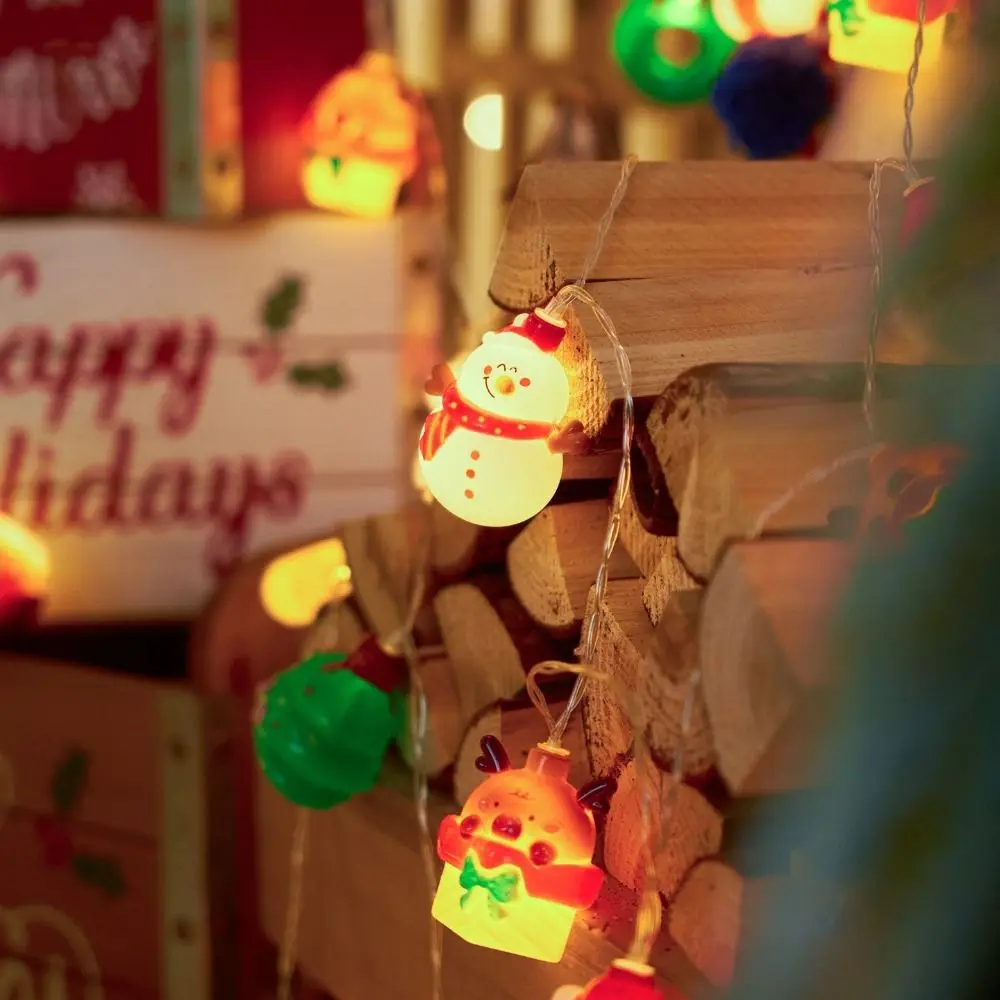 Battery Powered Christmas LED String Lights Assorted Shapes 3D Design Fairy String Lights 20 LED Count Mixed Characters
