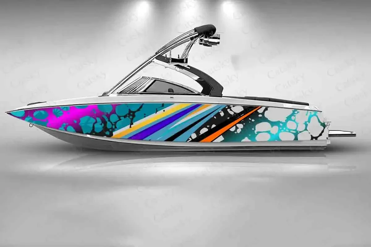 Boat Irregular Line Vector Graphic Fashion Sticker Packaging Waterproof Custom Marine Ship Sticker Wrap Vinyl Decal Decoration