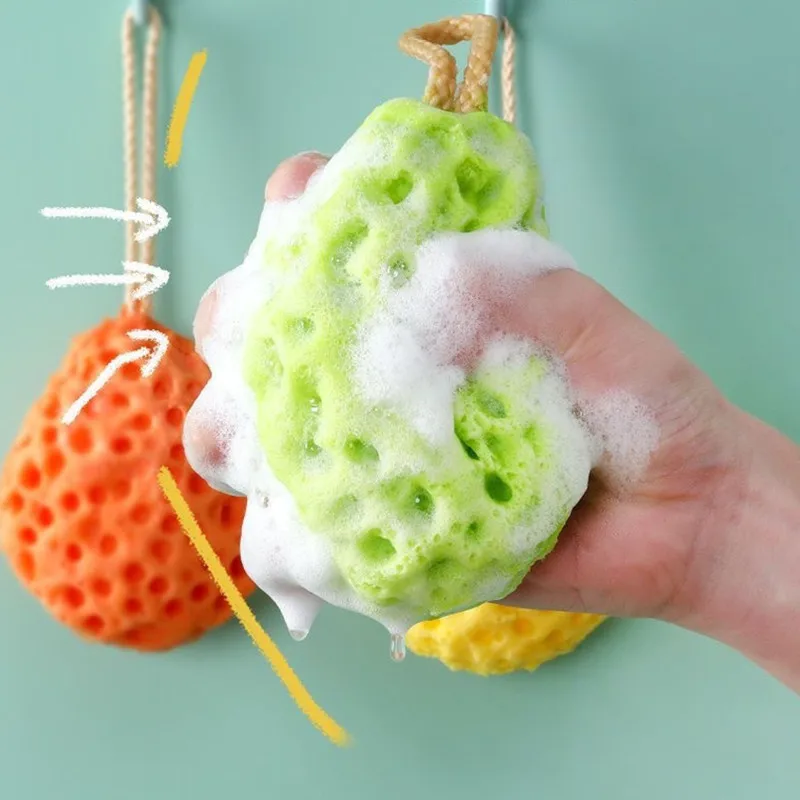 

Super Absorbent Honeycomb Bath Ball Body Cleaning Shower Exfoliating Scrubber Soft Bath Sponge Children Kid Baby Shower Supplies