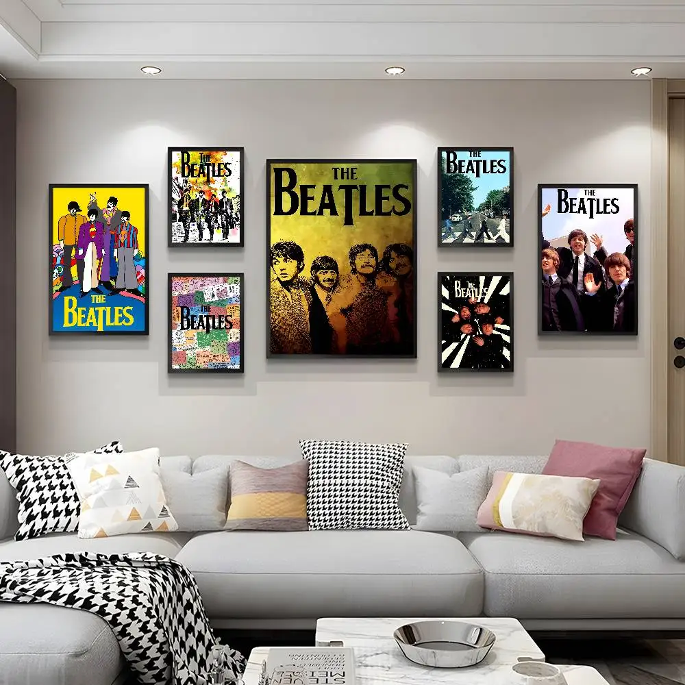 Vintage Popular Rock Band The B-Beatles DIY Sticky Poster Whitepaper Prints Posters Artwork Vintage Decorative Painting