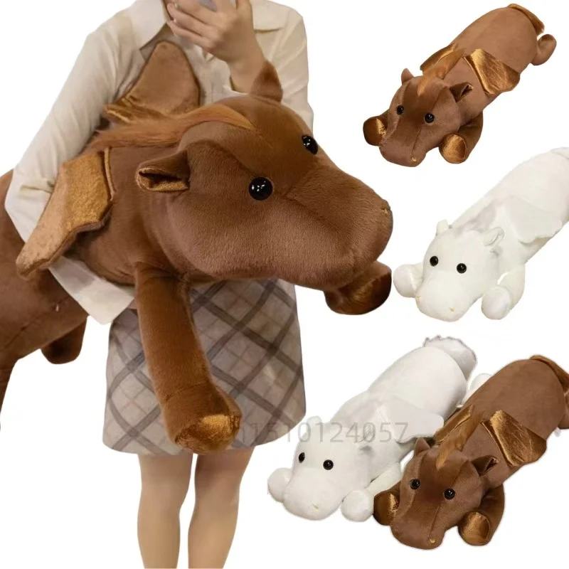 

Cute Angel White Horse Wings Doll Plush Animals Soft Long Office PillowBaby Comfort Girls Boys All saints Christmas New Year Gif